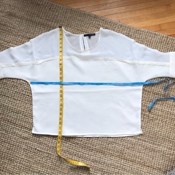 HARVE Benard cream blouse shirt with lace. Size XL. - Picture 4 of 7